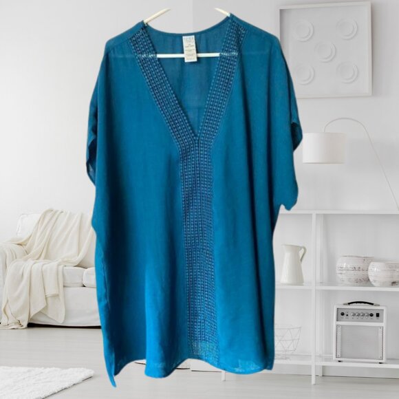 Time And Tru Shirt - Beach Cover Up, Blouse, Dress, Kaftan - 1X New Without Tag - Picture 2 of 6